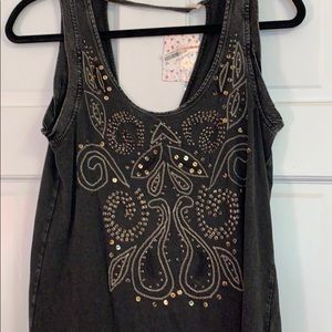 XS Distressed and Embellished Free People Tunic